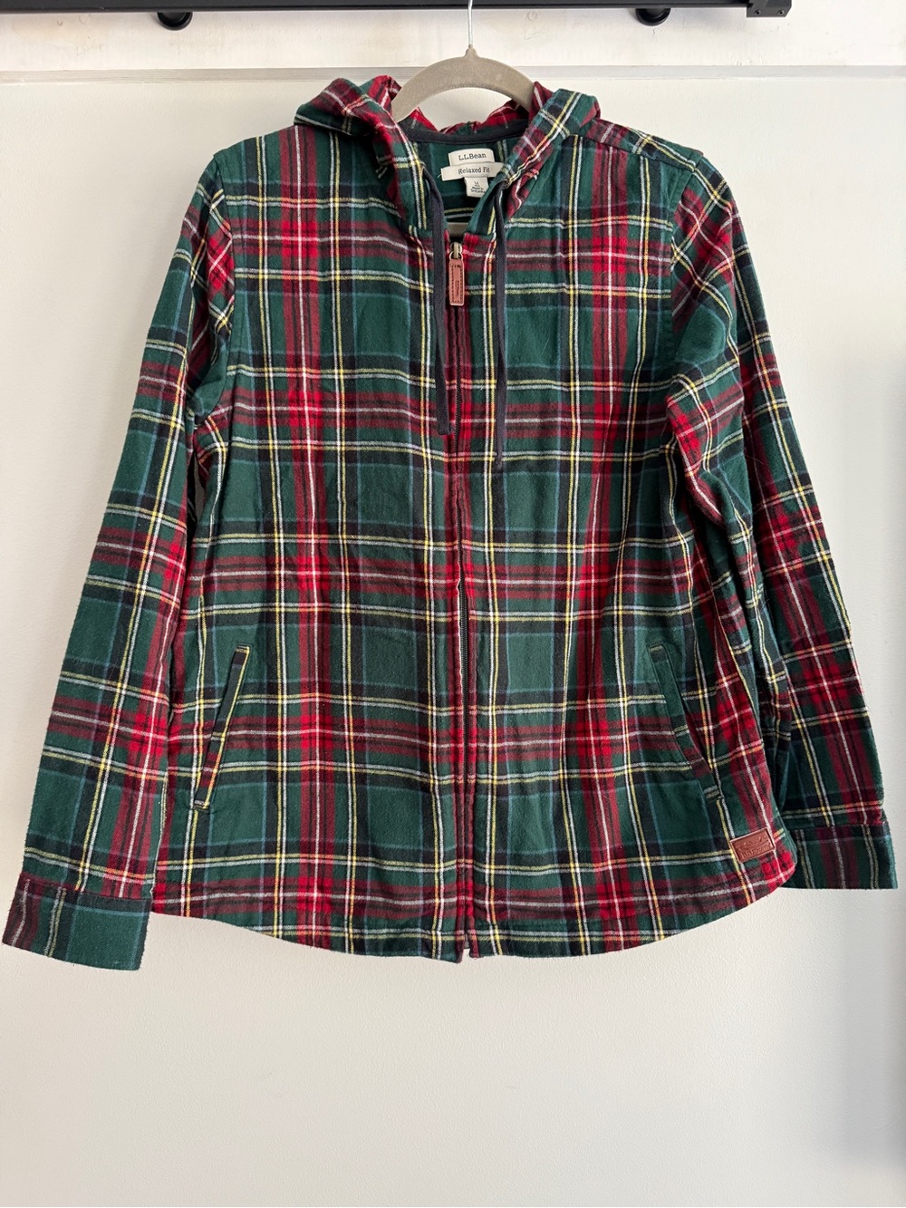 L.L.Bean Plaid Flannel Zip Hoodie